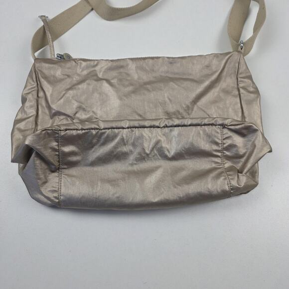Kipling Crossbody Shoulder Bag Womens Beige Gold Metallic Nylon Adjustable Purse - Picture 5 of 11